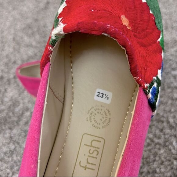 Lola Frish Floral Embroidered Platform Espadrille Slip On Size 23.5 or US 6.5 - Picture 12 of 14